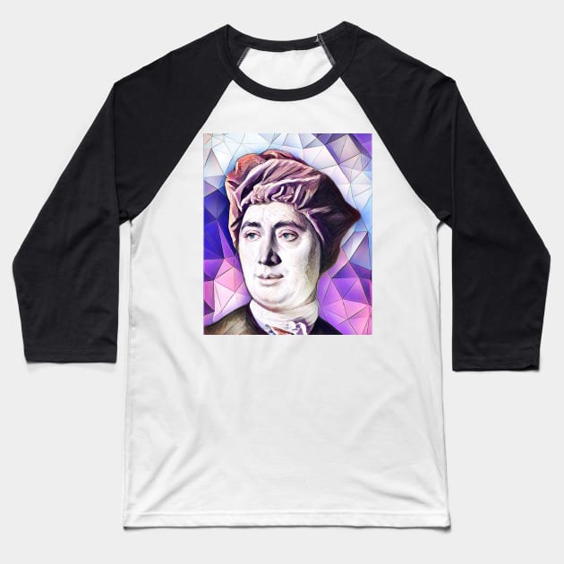 David Hume Pink Portrait | David Hume Artwork 7 Baseball T-Shirt by JustLit